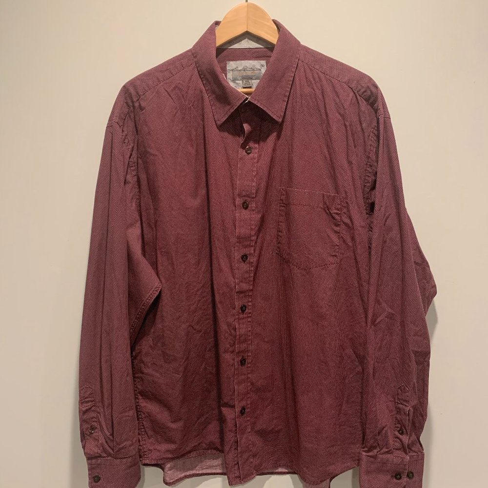 Nicoby Maroon patterned Men's Dress Shirt XXL